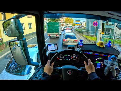 ASMR 🇩🇪 POV Truck Driving 2023 Scania | Big City Traffic | 4k New Gopro