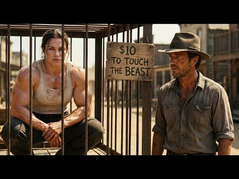 Everyone Feared the Giant Widow in the Cage—Until the Cowboy Bought Her & Asked her to be his bride