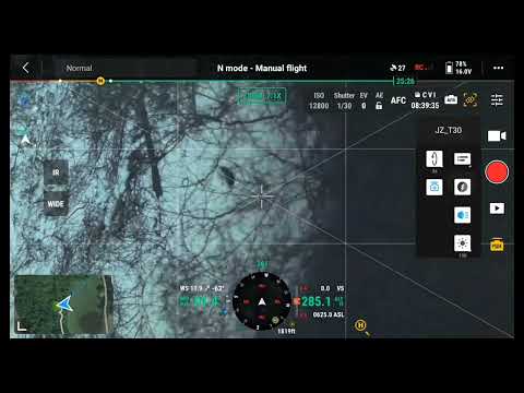 Night flight with Mavic 3T using a JZ T30 spotlight.