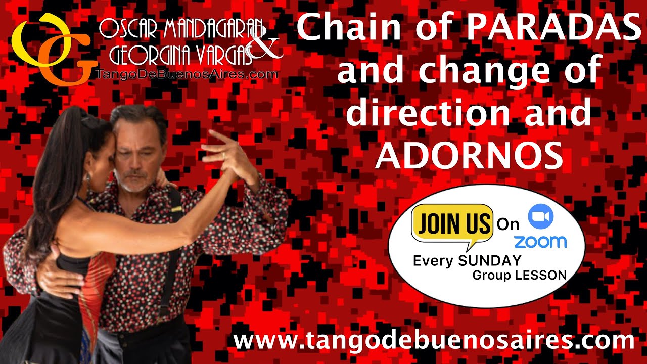 Chain of #PARADAS and change of direction and #ADORNOS Georgina Vargas Oscar Mandagaran #TANGO