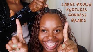 LARGE BROWN KNOTLESS GODDESS BOHO BRAIDS | VLOGTOBER