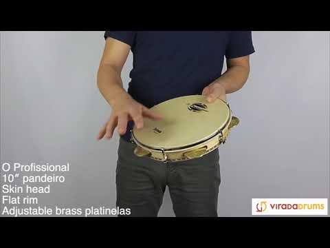O Profissional 10” Pandeiro - Adjustable Brass Platinelas - ViradaDrums.com