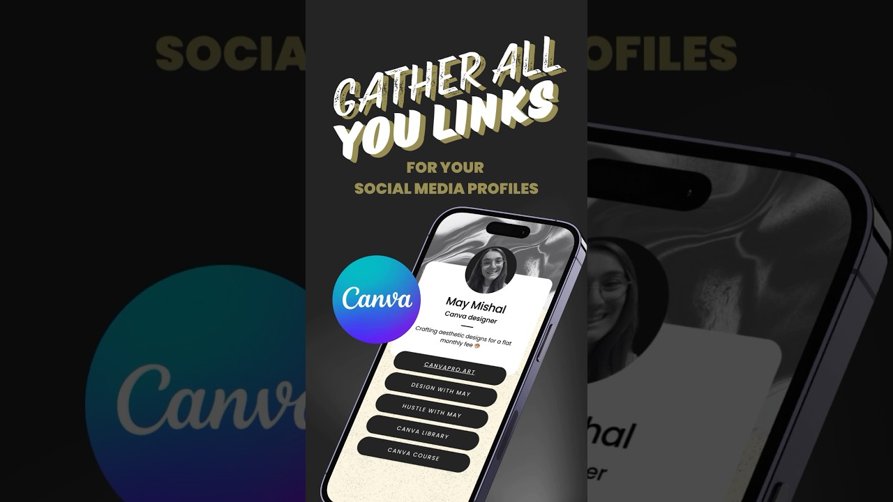 Create a custom website for all your links to your bio with Canva #canvahack #socialmediamanager