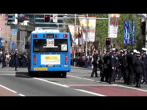 CityOfSydney.Tv George Street 16092010 Detective Constable William Crews Funeral Bus Before Start