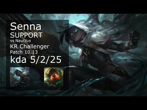 Senna Support & Ezreal vs Nautilus & Kai'Sa - KR Challenger 5/2/25 Patch 10.13 // [롤] 세나 vs 노틸러스 서폿