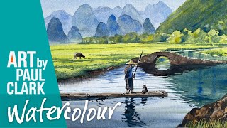 How to Paint a River Scene in Vietnam in Watercolour