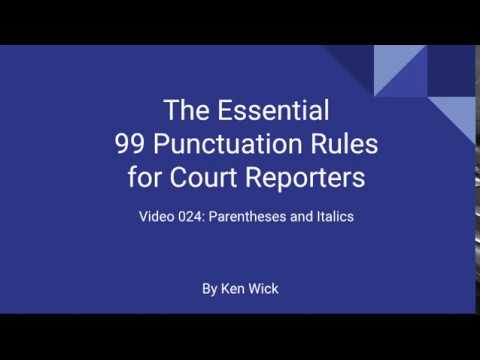 024 99 Punctuation Rules: Parentheses and Italics