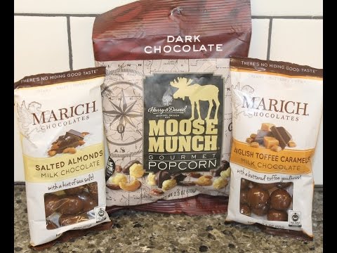 Harry & David Dark Chocolate Moose Munch & Marich Salted Almonds and English Toffee Caramels