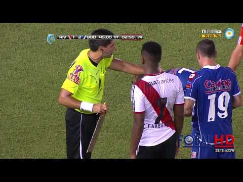 Gol de Rodriguez y agresión | River 1 - Godoy Cruz 2 | Torneo Final 2014 - Fecha 3 |HD|