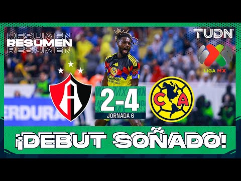 Highlights and goals - Atlas 2-4 América | Liga MX - Matchday 6 Apertura 2025 | TUDN