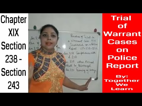 Trial of Warrant Case on Police Report || CrPC || Video