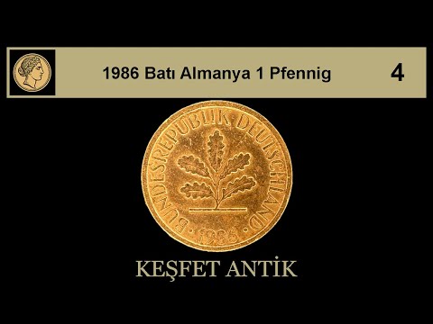 1986 Batı Almanya 1 Pfennig – Meşe Yapraklı Tarihi Madeni Para