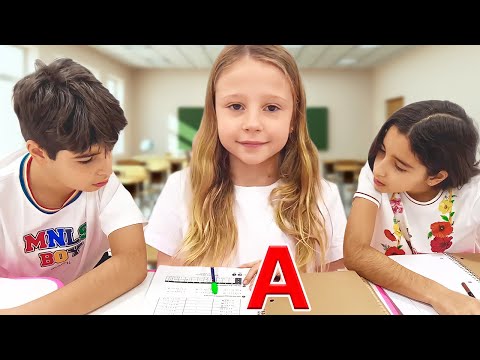 Nastya okulda bilginin en önemli şey olduğunu gösteriyor