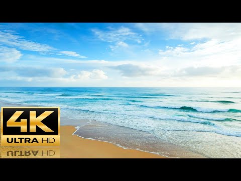 4K HDR Tropical Beach View - Relaxing Ocean Wave Sounds -- Ultra HD Nature Video