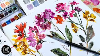 Take the Worry out of Watercolor with Ink and Wash - PLUS chatting about and swatching Daniel Smith