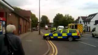 preview picture of video 'Essex Air Ambulance Helicopter takes off from Epping High Street Essex. 22nd June 2009.'