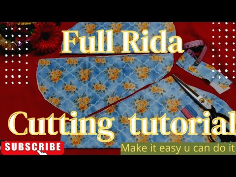 Full Rida cutting tutoriyal||"A" Line rida cutting||step by step|| Rida tips||Ramzan Special🎊💐part-1