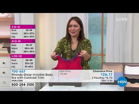 Rhonda Shear Invisible Body Bra with Contrast Trim