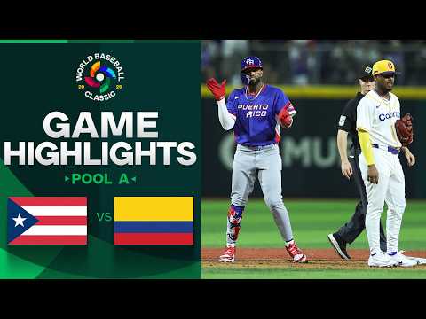 Puerto Rico vs. Colombia 2026 World Baseball Classic | Game Highlights