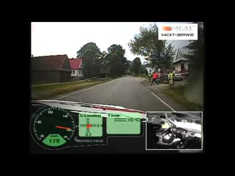 Rafał Grzesiński - Mitsubishi Lancer Evo IX - GSMP Limanowa 2011 - onboard wypadek