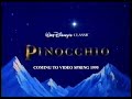 Pinocchio UK VHS Trailer Spring 1995