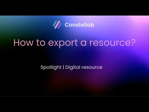 How to export a resource ?