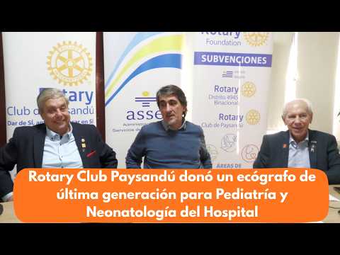 Rotary Club Paysandú donó un ecógrafo de última generación para Pediatría y Neonatología