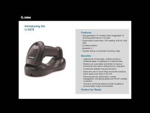 Zebra LI4278 Cordless Linear Imager Scanner