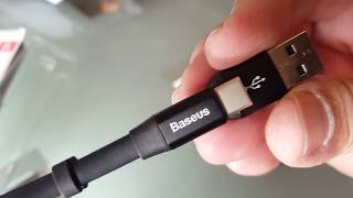 Baseus USB Cable to USB-C Nimble 0.23m Black (CATMBJ-01) - відео 1