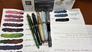 🌸How I clean my Sailor pens, Ink swatching and Re-inking some pens🌸