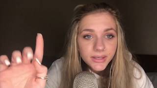 ASMR- UP CLOSE finger tracing/ light mouth sounds/ EAR TO EAR tingly repeated words of self love