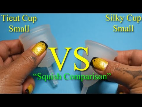 Tieut Cup vs Silky Cup SMALL Menstrual Cup Squish
