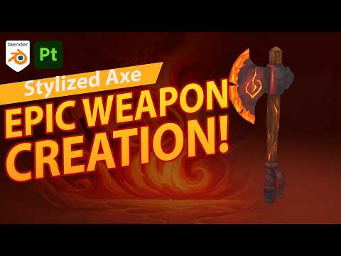 3D Timelapse: Fyrn’s Axe | Blender Modeling + Hand-Painted Texture in Substance Painter
