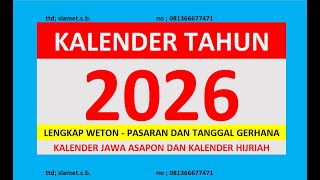 Download lagu KALENDER INDONESIA 2026 lengkap weton pasaran dan tanggal gerhana mp3