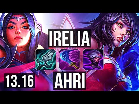 IRELIA vs AHRI (MID) | 6 solo kills, 300+ games | KR Master | 13.16