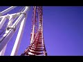 Viper Roller Coaster Onboard Front POV Complete Ride Six Flags Magic Mountain Theme Park California