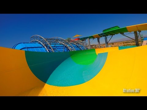 [4K] Colorful Raft Water Slide - Beach Blanket Banzai - Cowabunga Bay Water Park