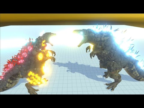 BURNING SHINGODZILLASAURUS VS SHINGODZILLASAURUS EPIC BATTLE   - ANIMAL REVOLT BATTLE SIMULATORS