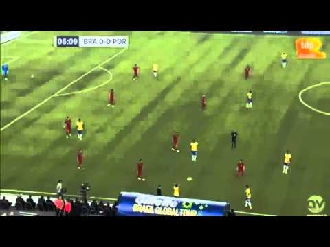 Neymar Amazing Back-heel pass ( Portugal vs Brazil ) 11/09/2013