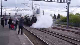 preview picture of video 'Steam Train (Duchess of Sutherland) at Nuneaton  9 May 2014'