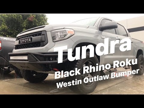 2018 2019 Cement Grey Tacoma on 33’s & Tundra on 35’s & Westin Outlaw Bumper