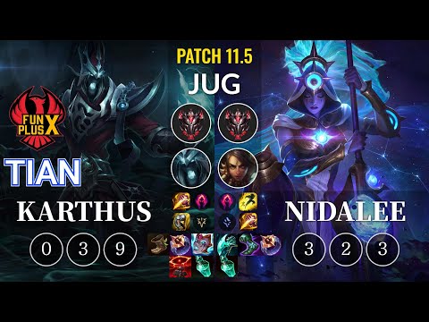 FPX Tian Karthus vs Nidalee Jungle - KR Patch 11.5