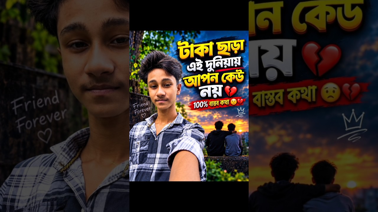 টাকা ছাড়া এই দুনিয়ায় আপন কেউ নয় | 100% বাস্তব কথা💸 #reality #money #friendship #sadlovestory