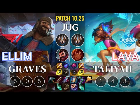 T1 Ellim Graves vs hyF Lava Taliyah Jungle - KR Patch 10.25