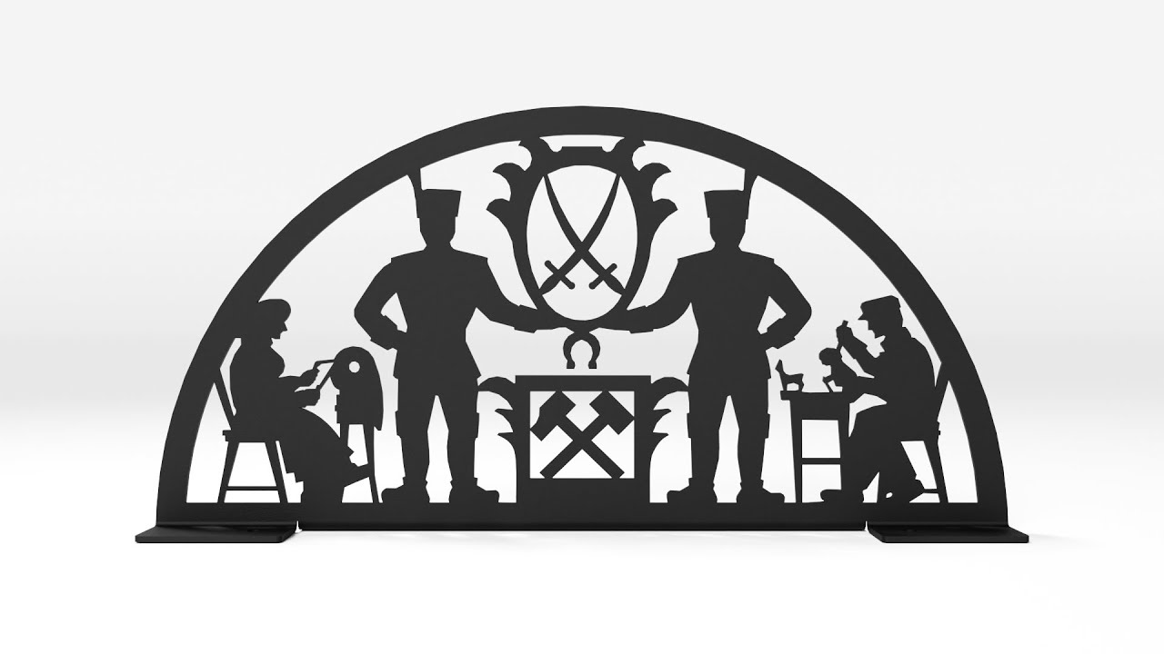 Schwibbogen aus Metall | DSB1110 Bergmann-Motiv | Schwarz | 30 cm breit | für den Innenbereich Video