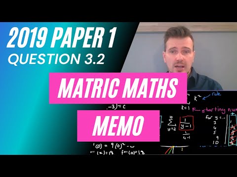 Matric Mathematics NSC Paper 1 November 2019 Memo - Question 3.2 (Sequences and Series)