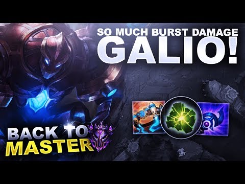 GALIO DOES SO MUCH BURST DAMAGE! - Back to Master | League of Legends