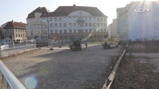 TV-Bericht: Umweltfreundlicher Parkplatz: Baubeginn auf dem Niemöllerplatz in Weißenfels
