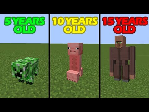 cursed minecraft at different ages