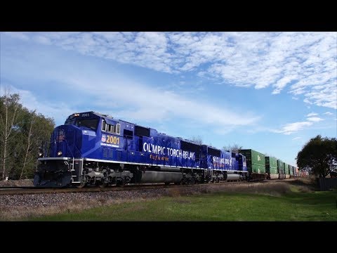 UP 2001 and 2002 with IG2G2 at Malta, IL on 11/10/2017